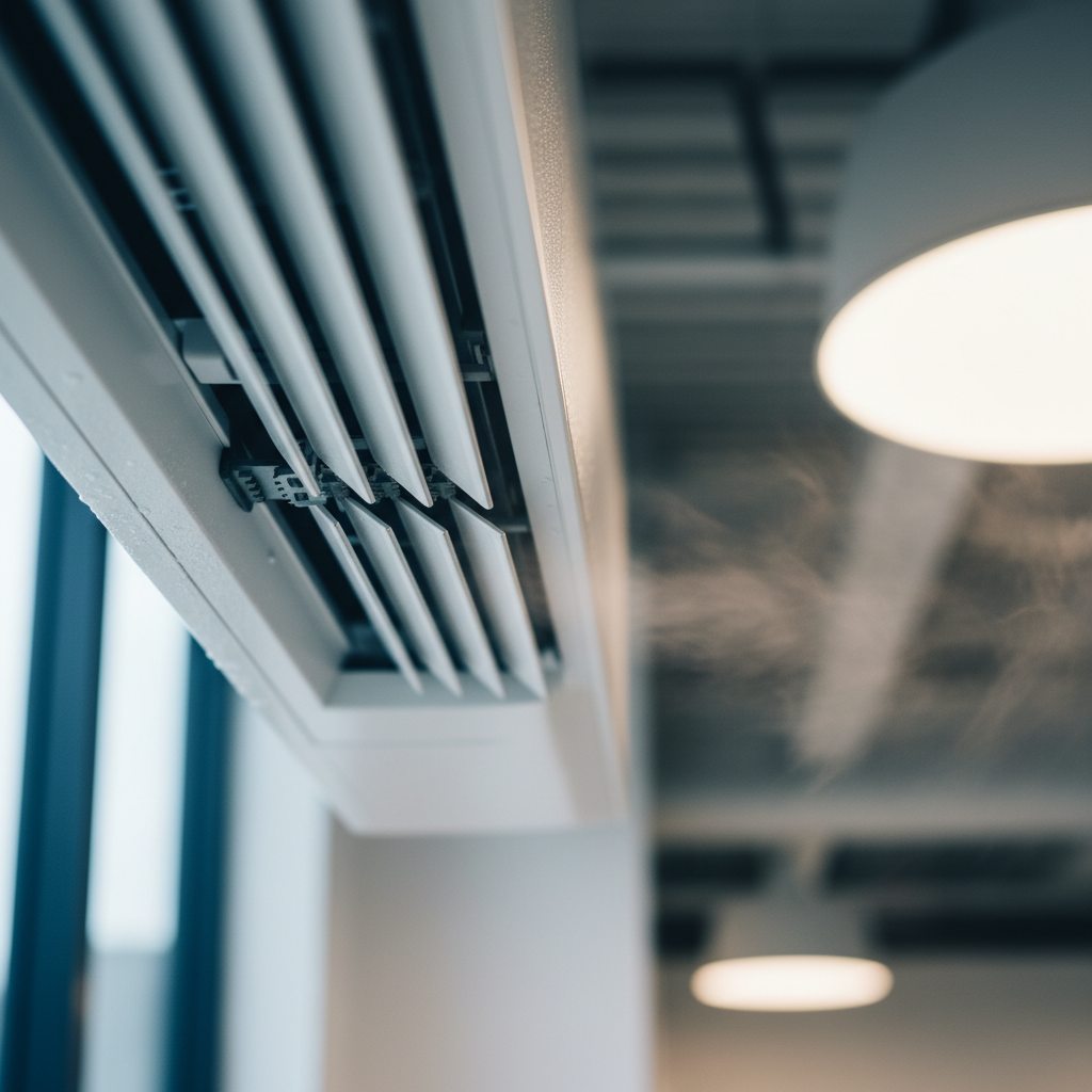 Airconditioning installatie bij bakstenen woning in Vlaanderen