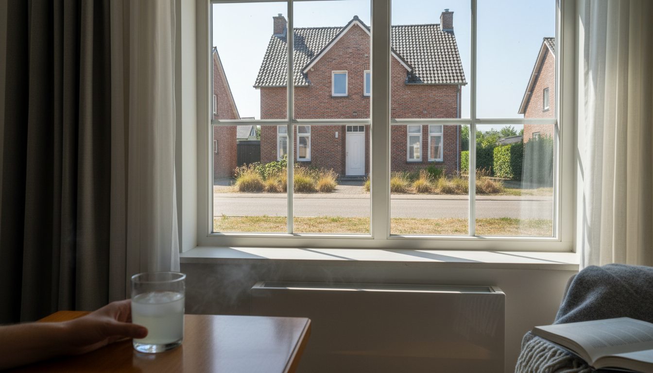 Airconditioning installatie bij bakstenen woning in Vlaanderen