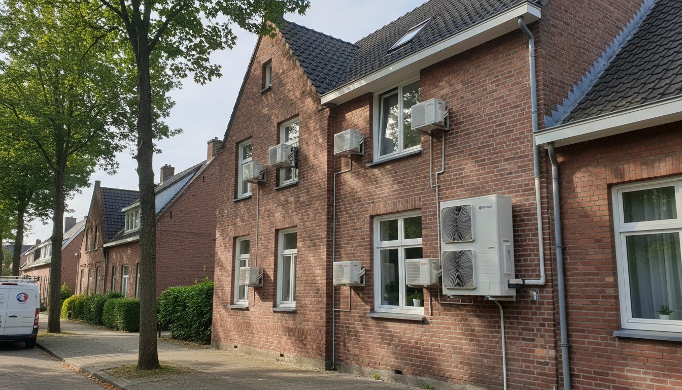 Airconditioning installatie bij moderne woning in Vlaanderen