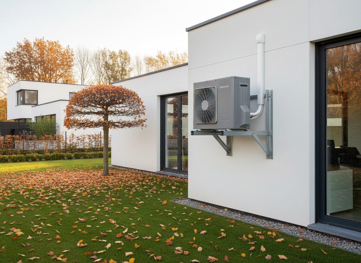 Airconditioning installatie bij moderne woning in Vlaanderen